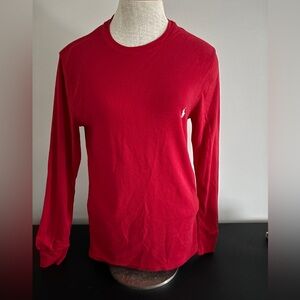 Polo Ralph Lauren Waffle Knit Long Sleeve Red Thermal Crew Shirt